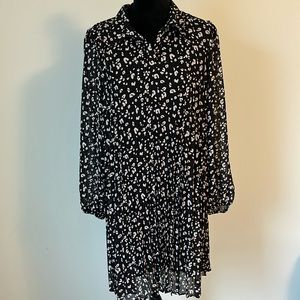 NWT Nine West Black White Leopard Print Dress